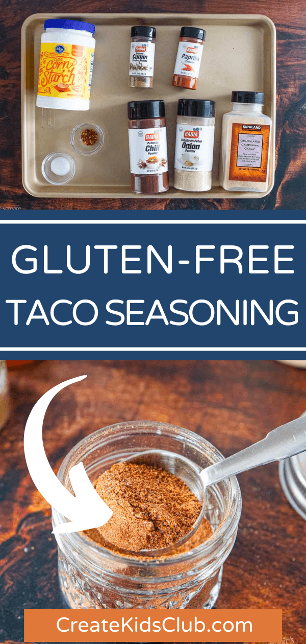 two Pinterest images of gluten-free taco seasoning