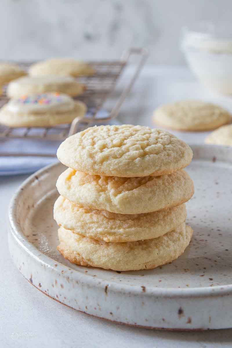 stacked gluten free cookies on a plate