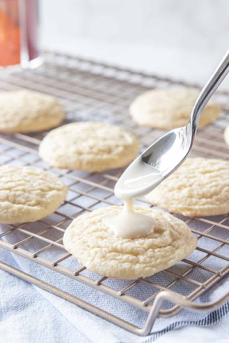 icing drizzled on top of Dairy Free Sugar Cookies Recipe