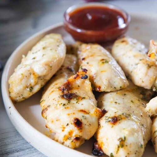 chicken tenders no breading on plate