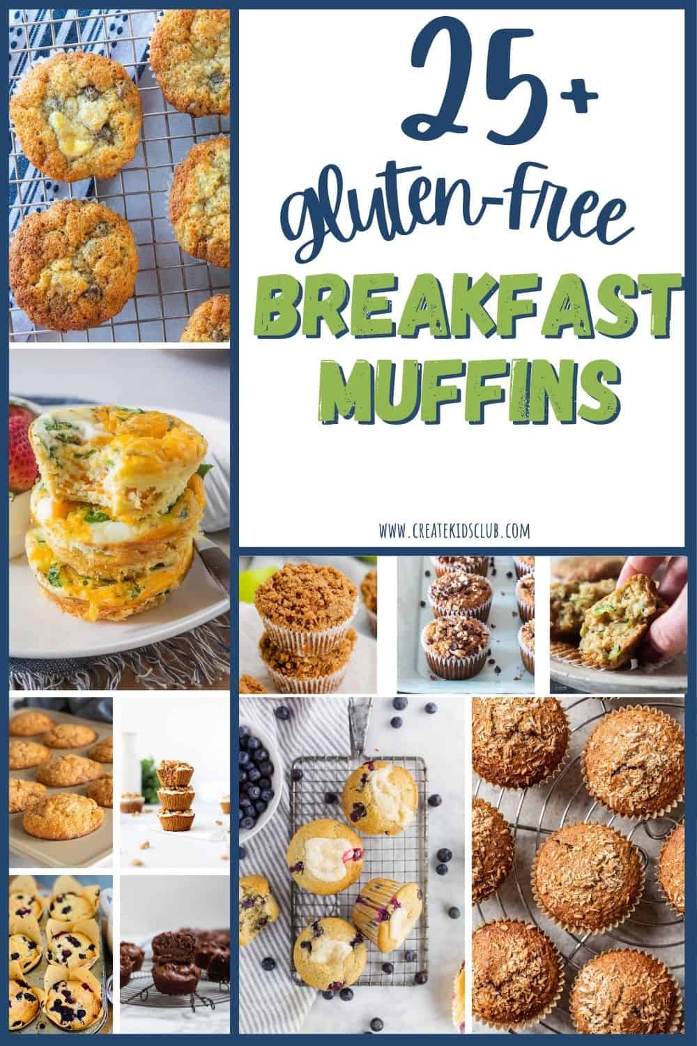 11 pictures of breakfast muffins from blueberry to egg muffins.