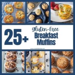 6 pictures of breakfast muffins from blueberry to egg muffins.