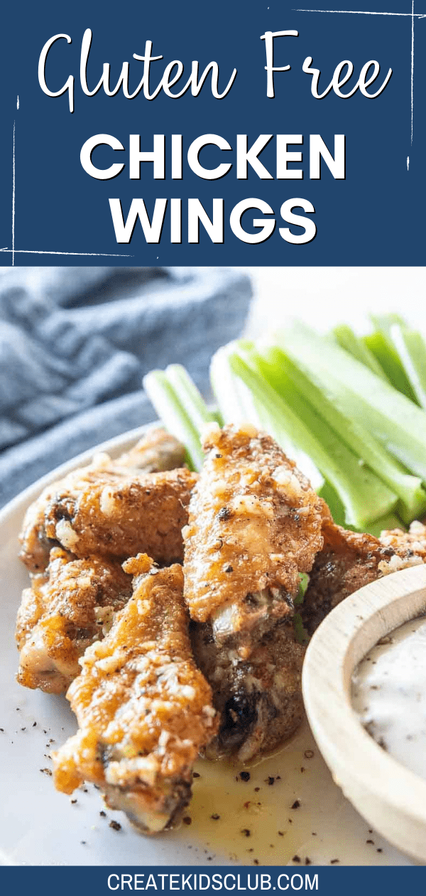 Pinterest image of gluten free chicken wings