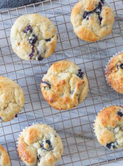 close up view of gluten free muffins cooling on wire rack