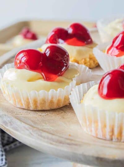 cherry topped gf cheesecake bites
