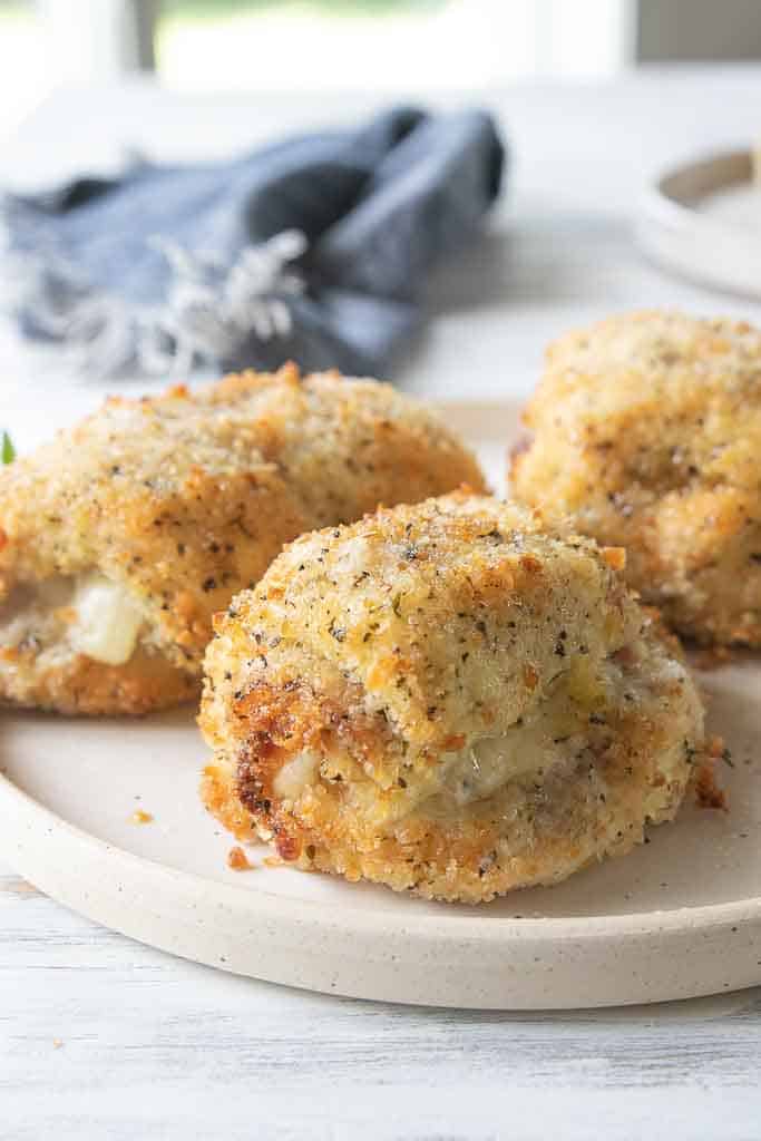 air fryer chicken cordon bleu on a plate