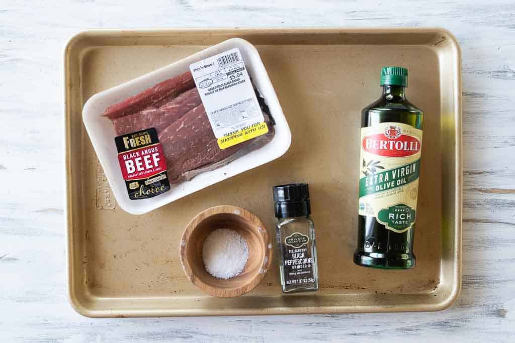 ingredients for how to cook thin steak on sheet pan