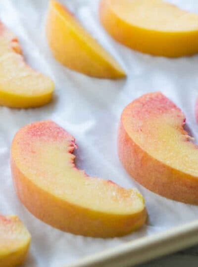 skin on frozen peach slices