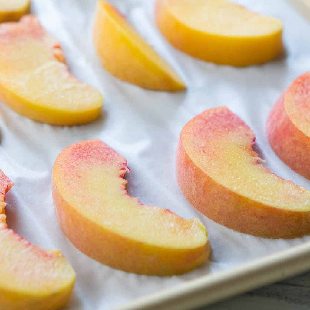 skin on frozen peach slices