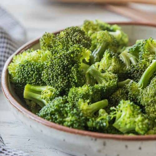 steamed broccoli in a bowl