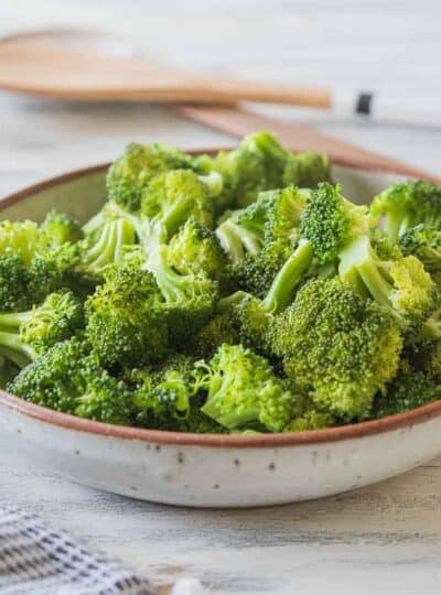 steamed broccoli in a bowl