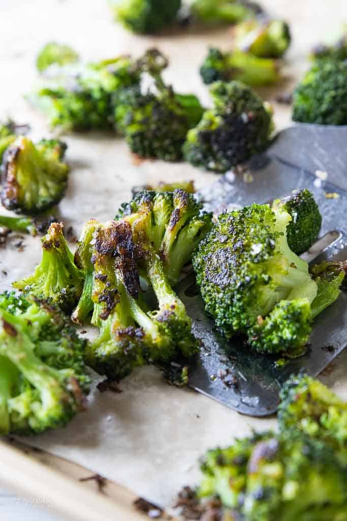 roasted broccoli on sheet pan