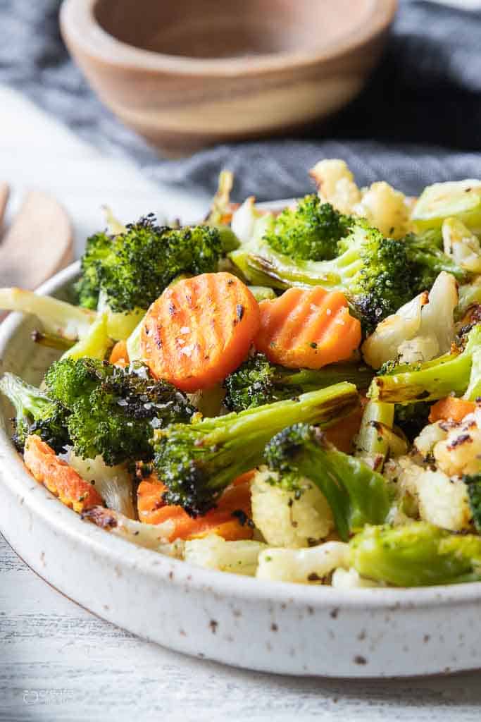 roasted vegetables on plate