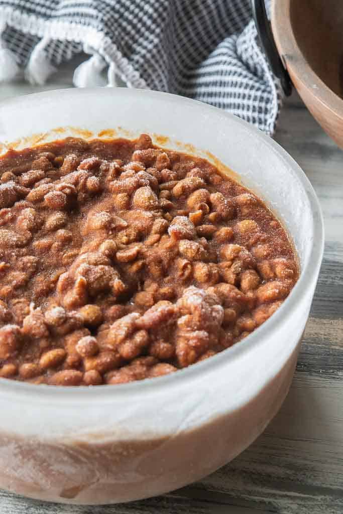 baked beans in freezer safe container