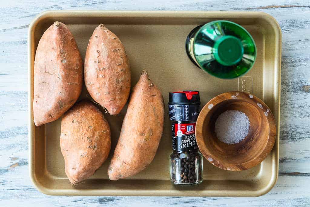 ingredients for air fryer baked sweet potatoes