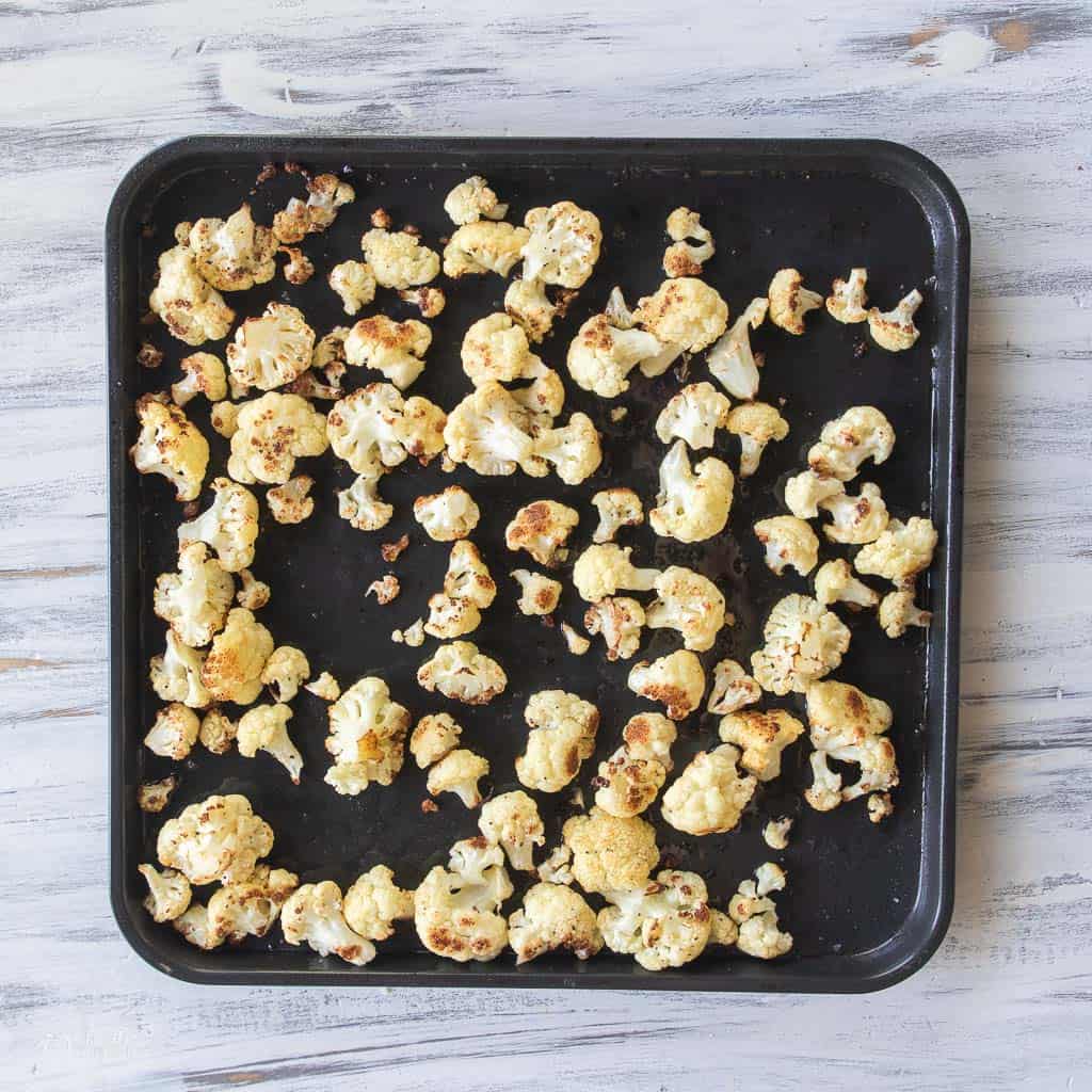air fried cauliflower on tray