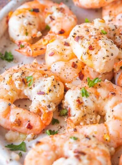 air fryer shrimp on a plate