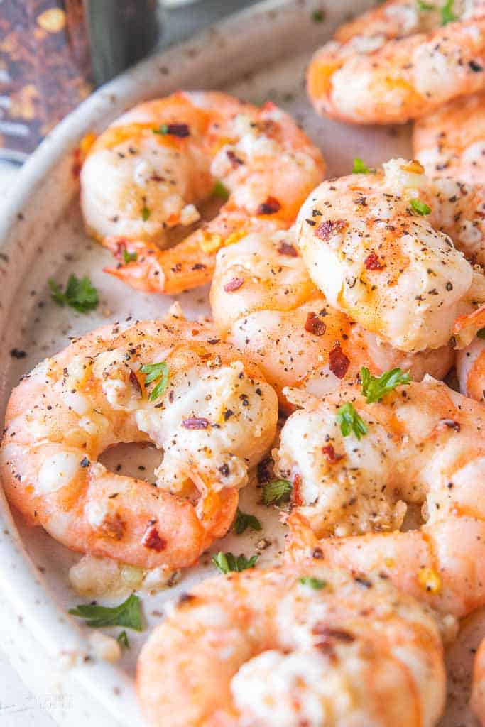 air fryer shrimp on a plate