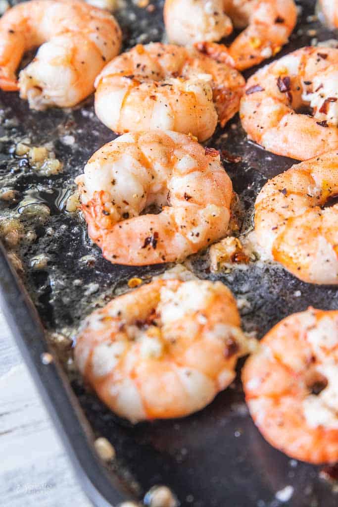 air fryer shrimp on tray