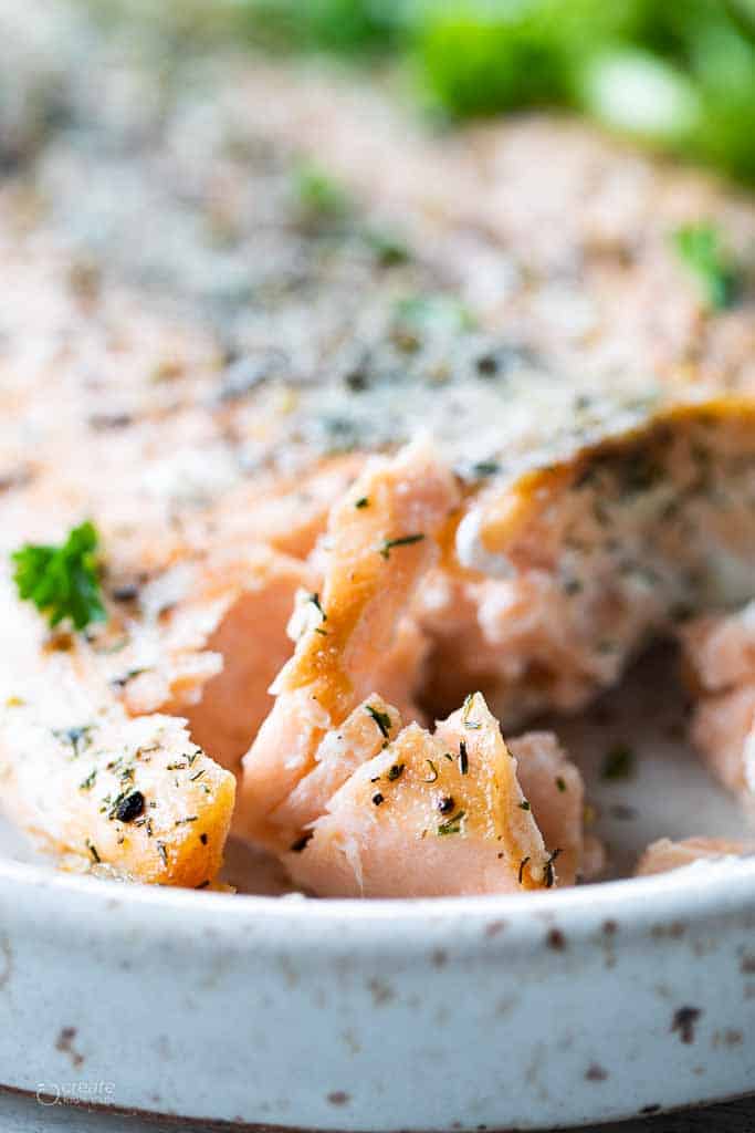 air fryer salmon on a plate