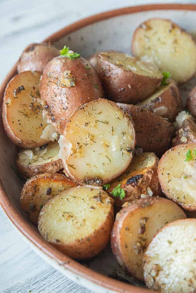 crockpot red potatoes with spices and parmesan cheese