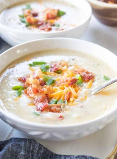 bowls of loaded potato soup