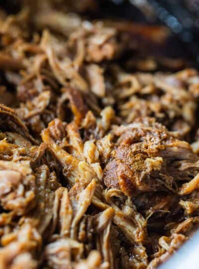 close up of pulled pork