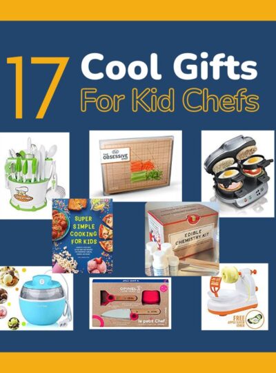 8 pictures of gift ideas for kids who like to cook.