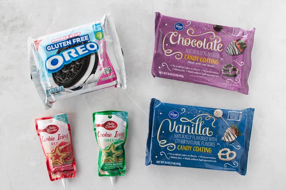 ingredients for Christmas Oreos