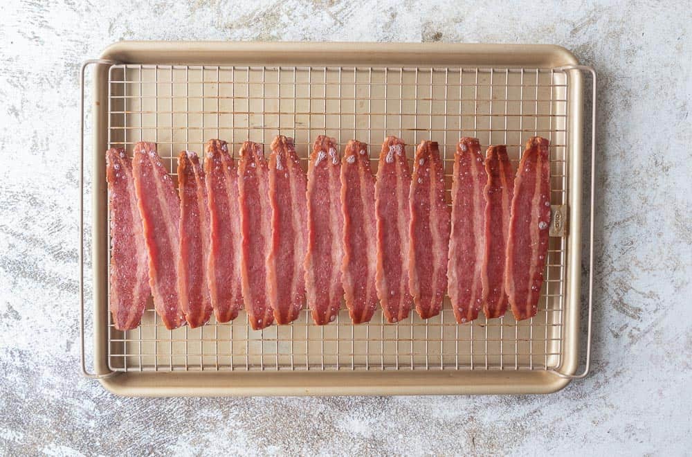 oven baked turkey bacon on sheet pan