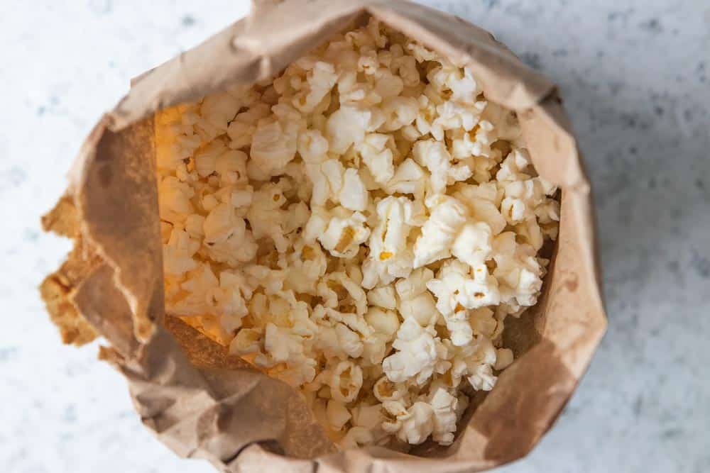 popcorn in a brown bag
