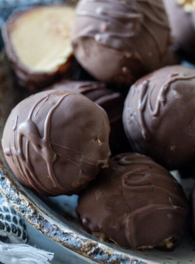 peanut butter balls in a bowl