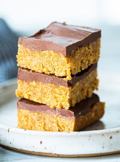 peanut butter bars stacked