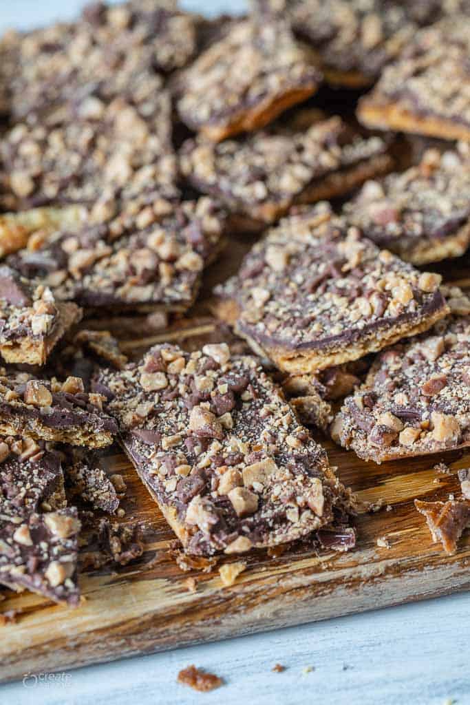 pieces of gluten free saltine toffee