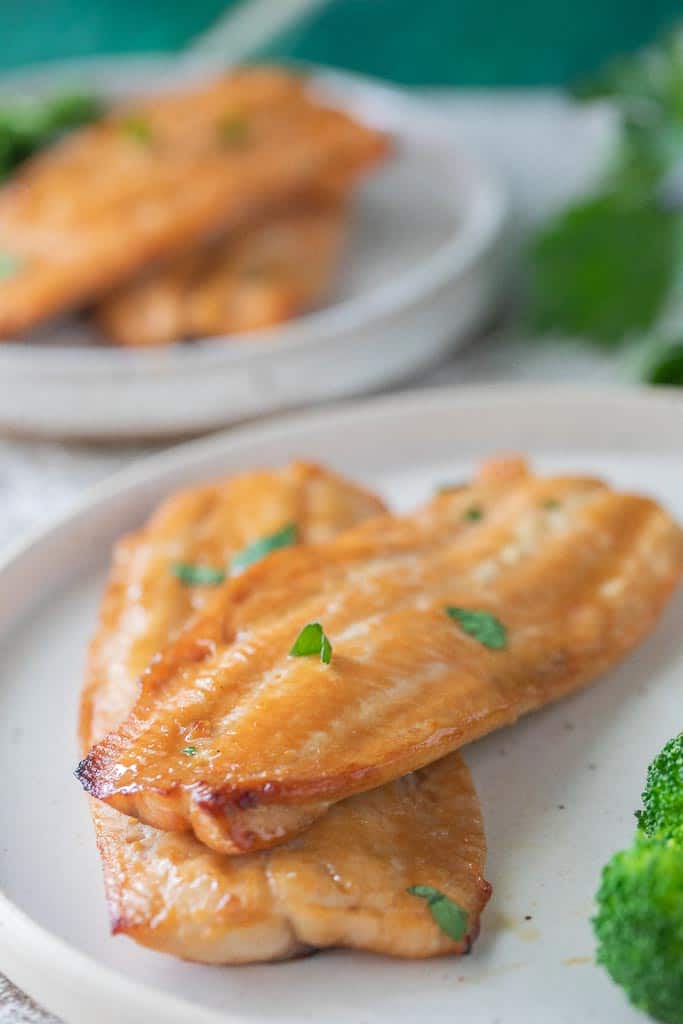 two salmon filets on a plate