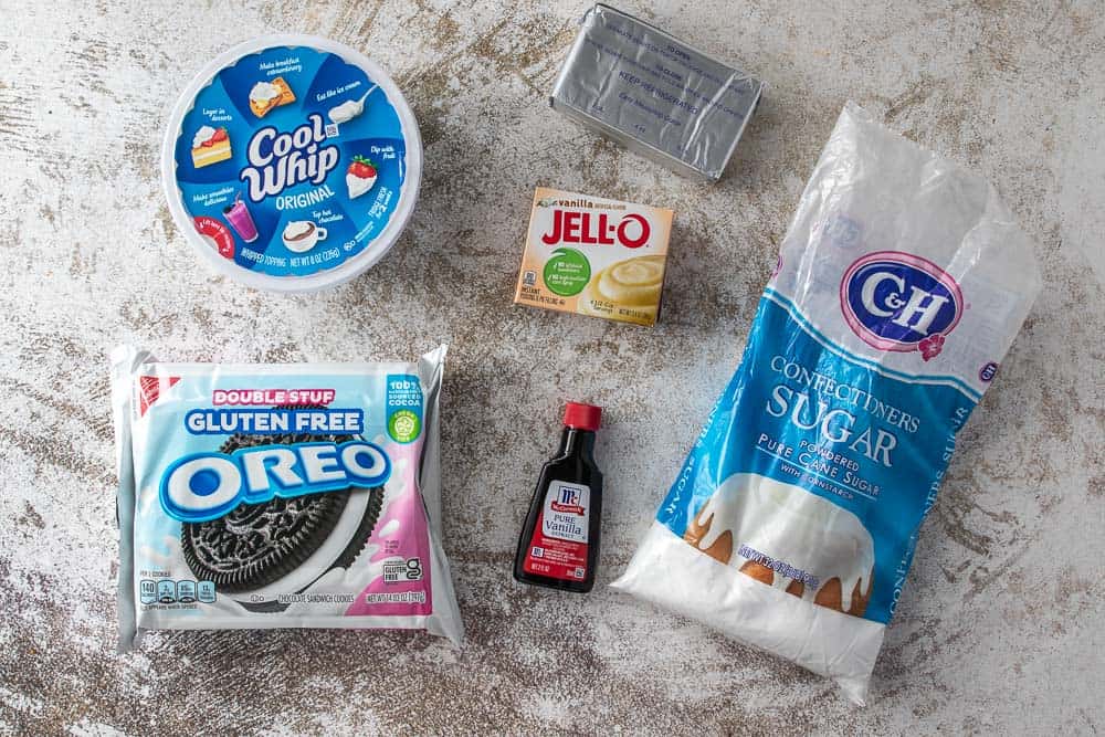 ingredients for Oreo dip