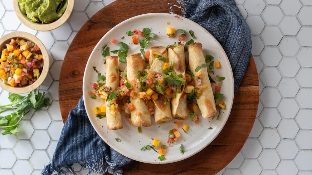 top down view of gluten free taquitos