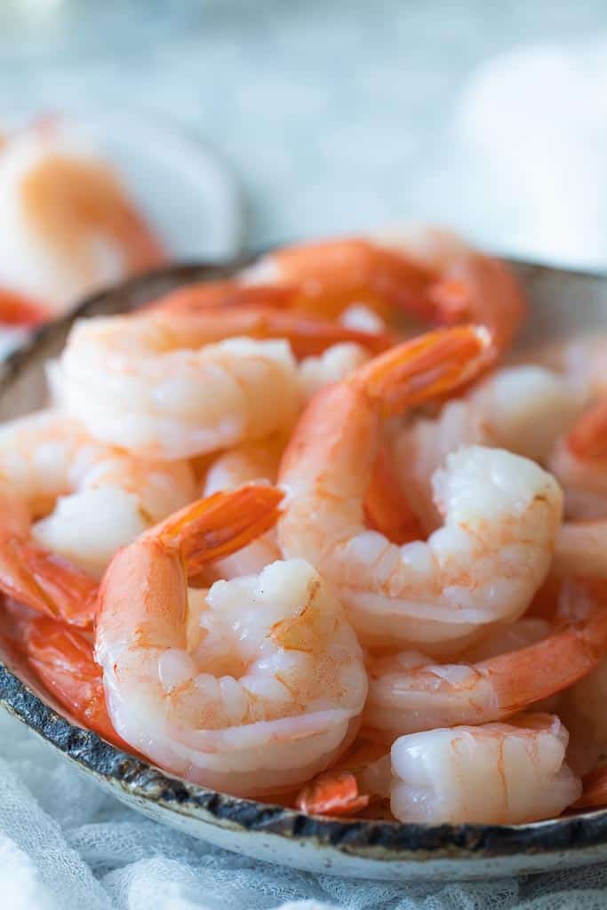 boiled tail-on shrimp
