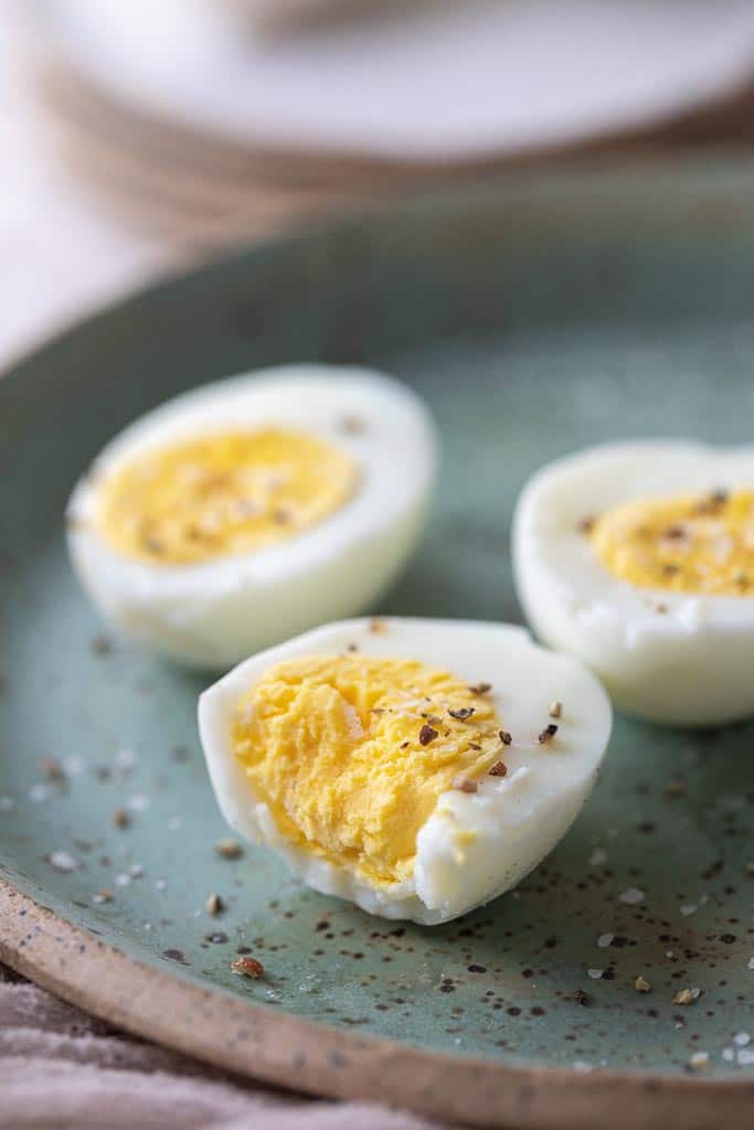 hard boiled egg halves