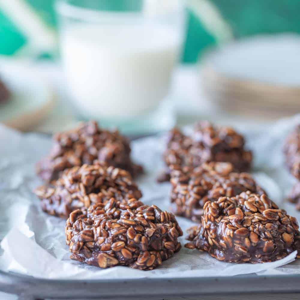 close up of no bake cookies gluten free