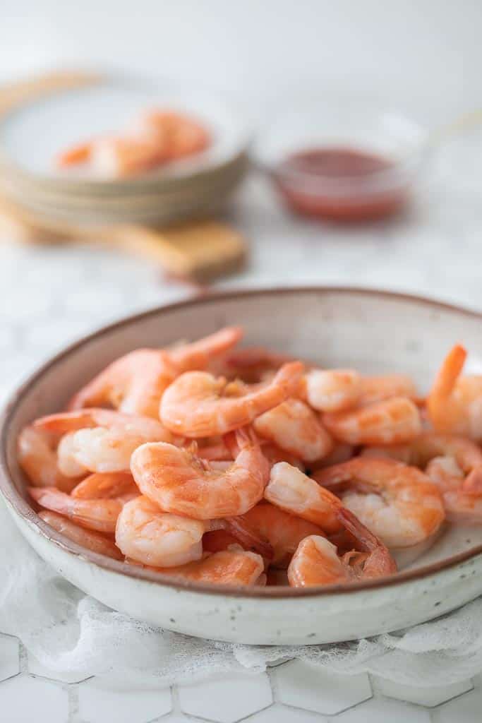 gluten free poached shrimp