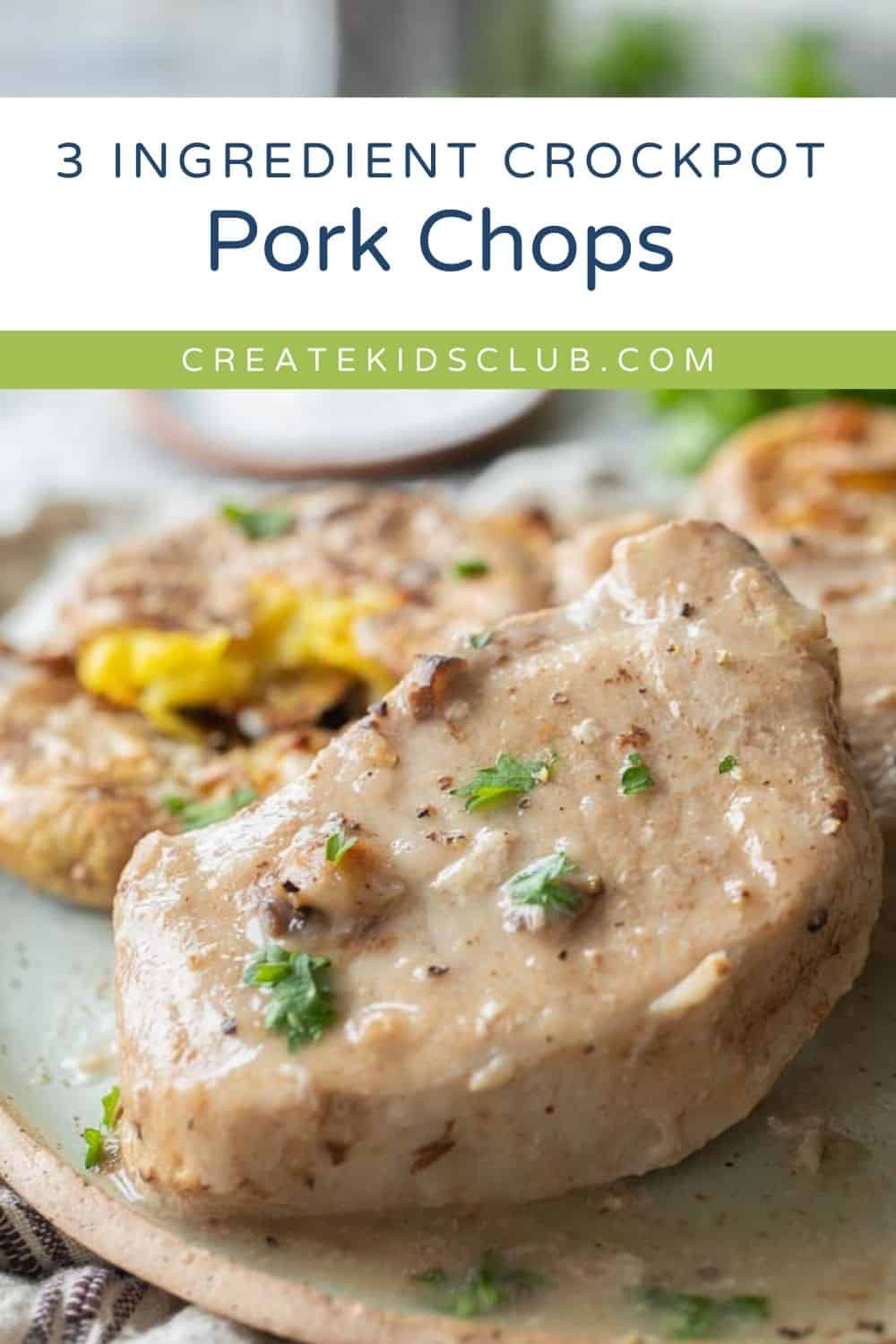 Pin of 3 ingredient crockpot pork chops.