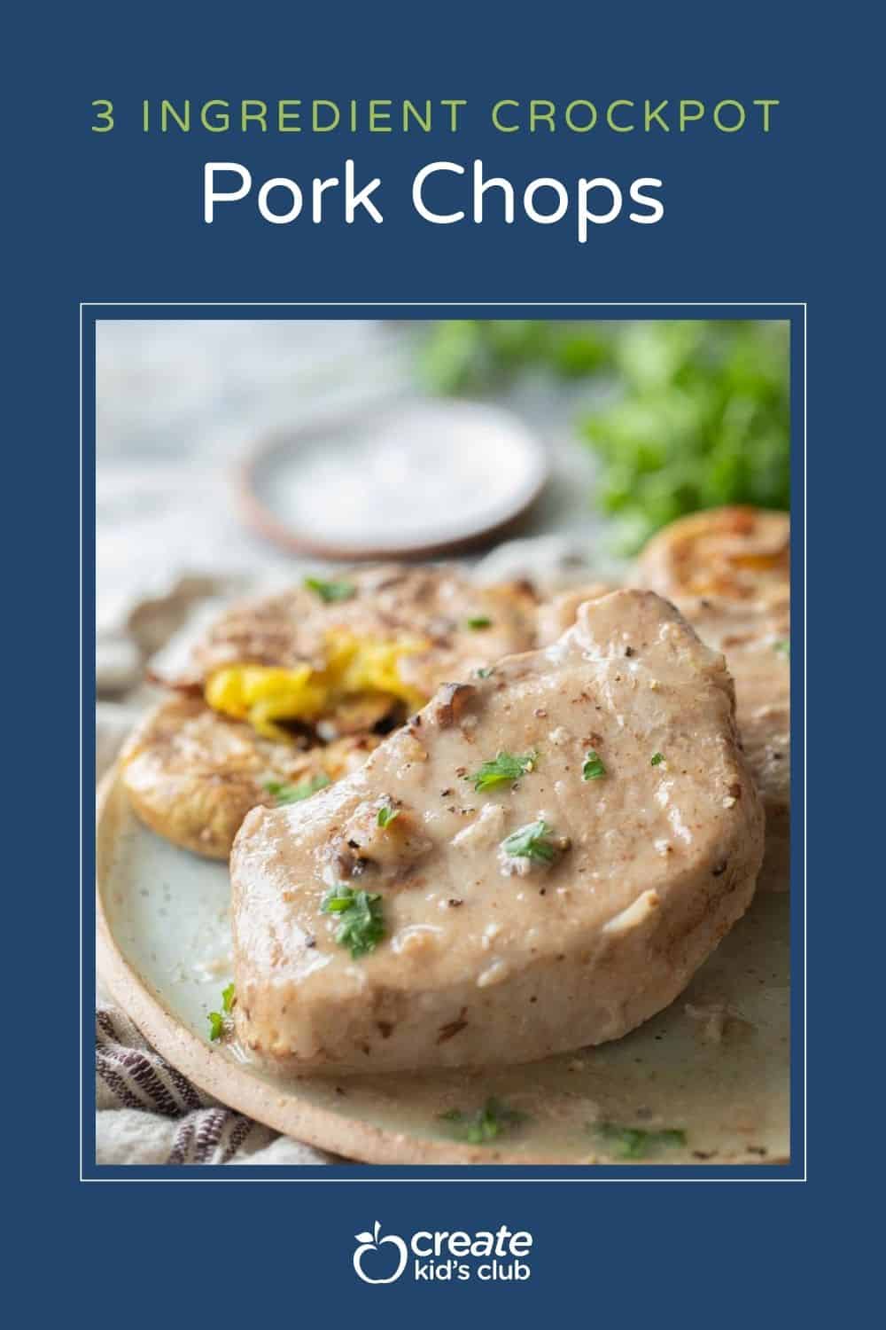 Pin of 3 ingredient crockpot pork chops.