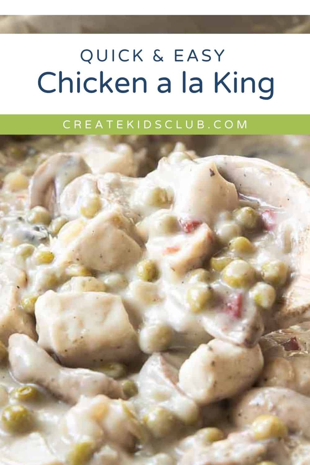 Pin showing chicken a la king.