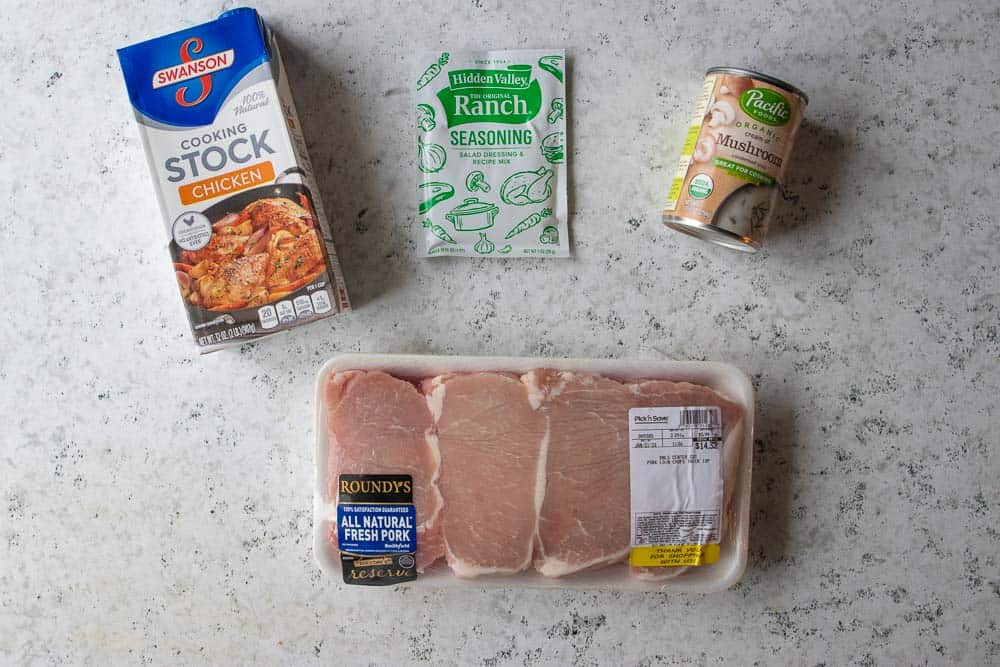 ingredients for crockpot ranch pork chops