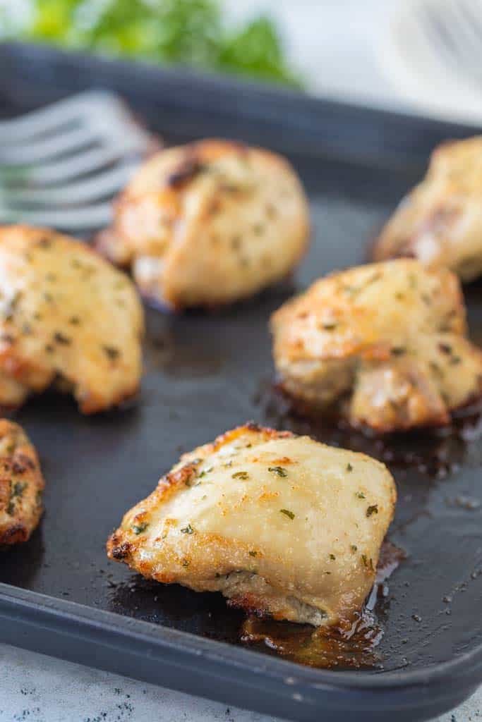 skin on chicken thighs on air fryer tray