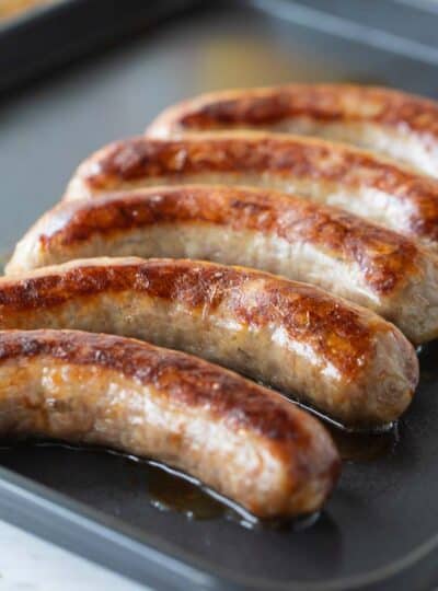 air fryer brats on tray