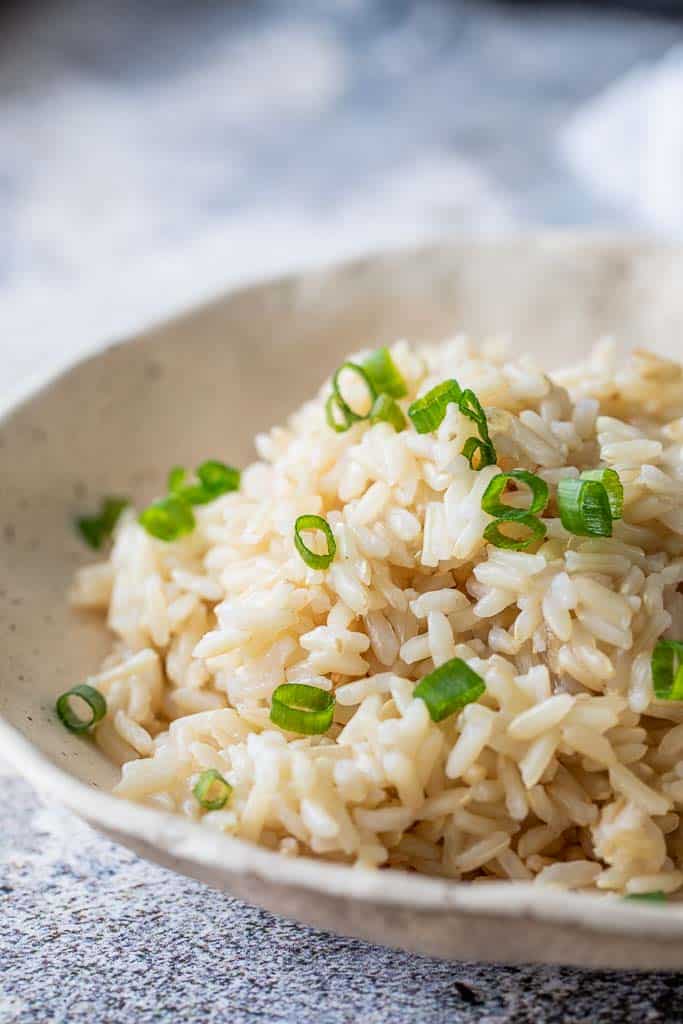 basmati rice in serving bowl