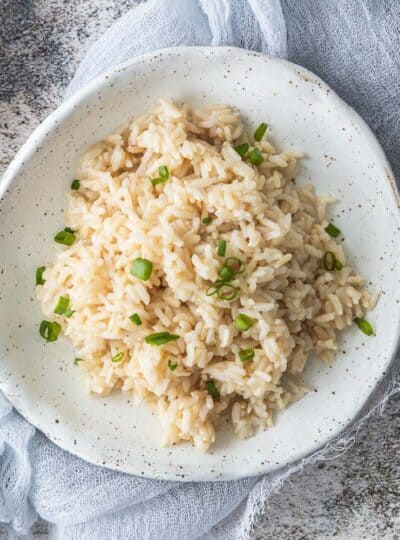 top down view of gluten free basmati rice