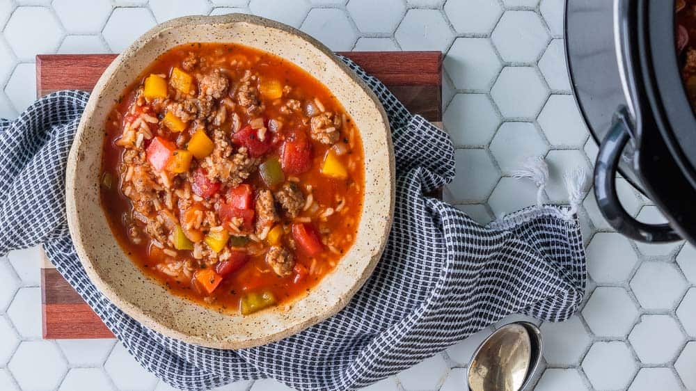 slow cooker stuffed pepper soup